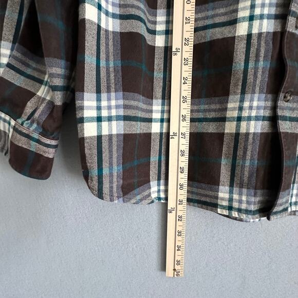 Carhartt Loose Fit Plaid Shirt Brown Green Cotton XL Regular Workwear Utility - Picture 6 of 11